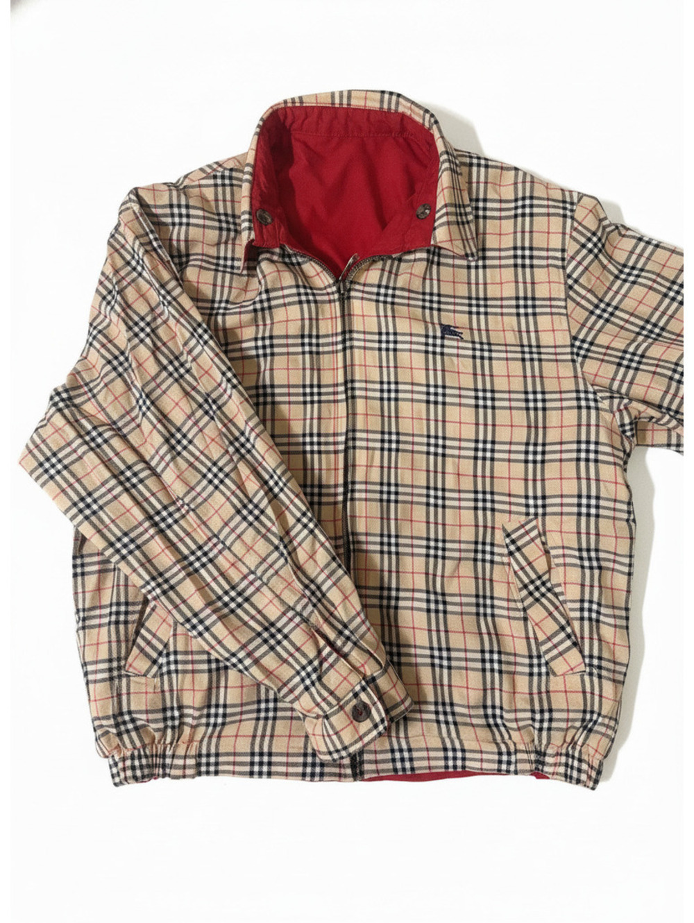 Vtg Burberrys Reversible Nova Check Bomber Jacket XXL